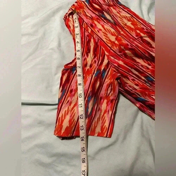 NWT Caribbean Joe Multicolor Rayon Dress Cold Shoulder. V Neck. Sz: M. - Picture 9 of 11